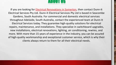 Electrical Renovations in Somerton