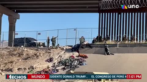 Hay tensión en la frontera de EU y México por barricada de alambre de púas