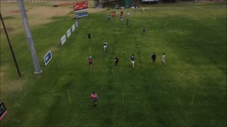 Rugby skills drill 2v1 drone footage