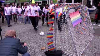 LGBT activists protest at FIFA Museum ahead of World Cup