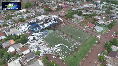 Vídeo: imagens aéreas mostram estragos em Giruá em decorrência da chuva