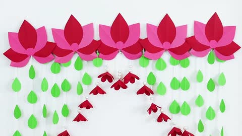 Paper Flower Wall Hanging- Easy Wall Decoration Ideas - Paper craft - DIY Wall  Decor 