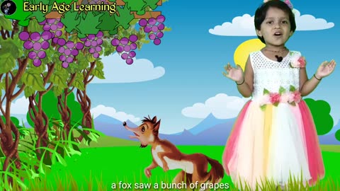 THE FOX AND GRAPES STORY FOR KIDS !!! FOX AND GRAPES ENGLISH STORY FOR NURSERY !! STORY TELLING !!!
