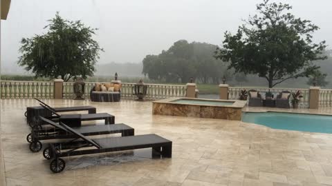 Sheeting Rain from Tropical Storm Colin at Casa Bella Estate, Odessa Florida