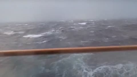 Creaking Saga Spirit of Discovery Cruise Ship in the Bay of Biscay Storm