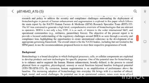 Defence Research And Development Canada: (CAN UNCLASSIFIED) Biotechnology, Human Enhancement and Human Augmentation: A Way Ahead