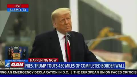 President Donald trump thank law enforcement at the Southern border