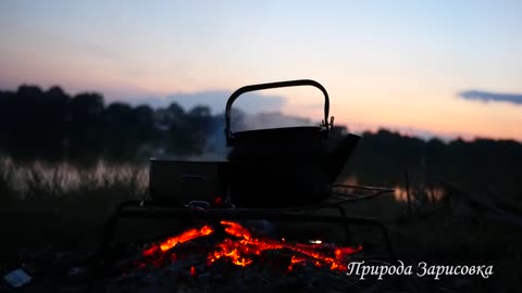 МЕДИТАЦИЯ НА ОГОНЬ - у Kостра на Природе Слушаем ЗВУКИ ПРИРОДЫ | Дрова Горят - ЧАЙНИК ЗАКИПАЕТ 🔥🎧