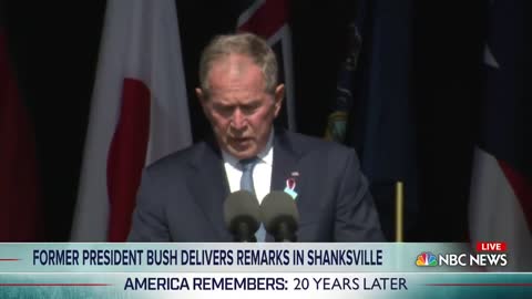 Former President George W. Bush speaks at the Flight 93 National Memorial on the 20th anniversary on 9/11.
