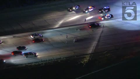 DUI Suspect Rides Til The Wheels Fall Off... Foot Bails Into Oncoming Highway Traffic