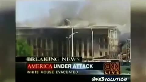 Pentagon 911 at 2001 no airplane in the crash place aired by tv cnn only one time