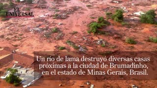 En Brasil una represa de minera Vale se rompe y un río de lodo causa inundaciones