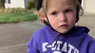 Kiddo Uses Garage Door to Stop Bicycle