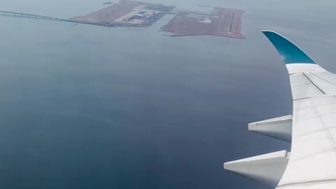 Beautiful Japanese kansai airport from above