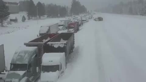 snow in california highway