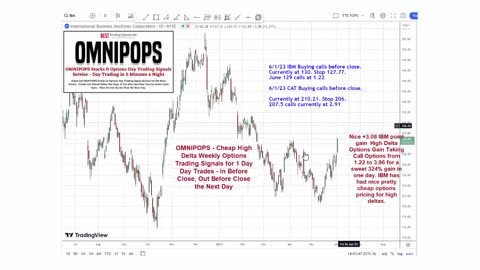 OMNIPOPS IBM International Business Machines Cheap Options Day Trading Signals Examples
