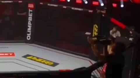 iranian ufc fighter in Russia kicks the ring girl only to get lynched after the fight