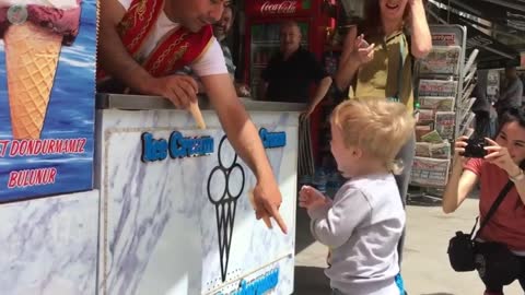 Turkish Ice Cream Man Pranks Kids, so funny!