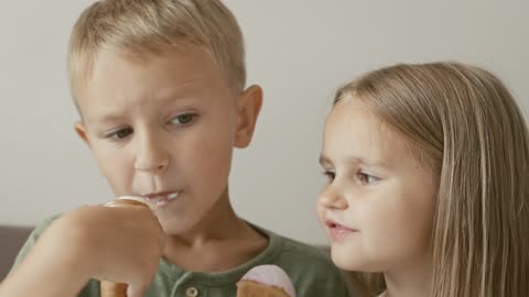 Children Eating Ice Cream