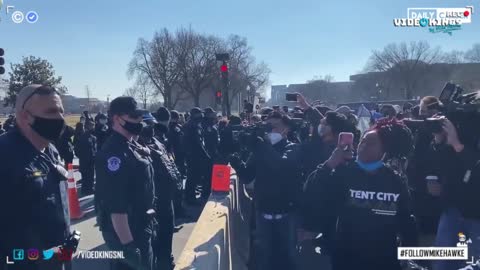 Enraged BLM activists scream at police officers near Capitol Hill