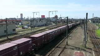 Diesel locomotive with freight