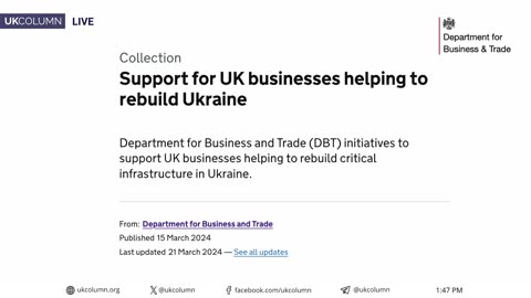 Rebuilding Ukraine Is Big Business - UK Column News
