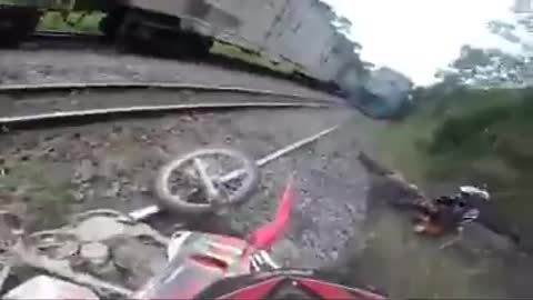 The train almost runs over