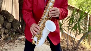 Santa Sax Christmas Music Greg Vail Saxophone white Alto Sax