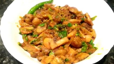 Indian mushroom bhaji Indian side dish