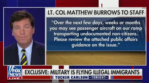 Tucker Reveals Leaked Email Showing U.S. Military Is Moving Illegal Migrants