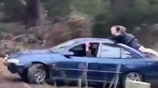 Backflip Attempt From Moving Car Falls Flat