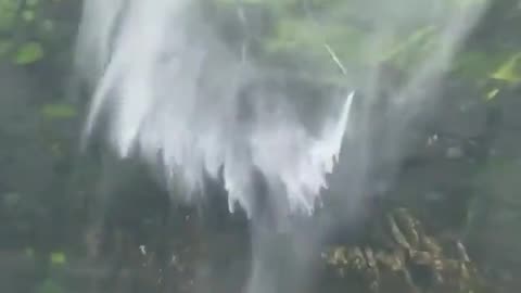 Waterfall is flowing upwards, Naneghat, western India