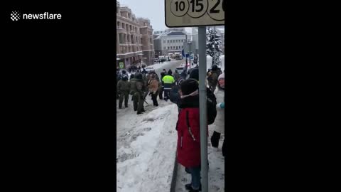 Russia protests Activists get dragged along ground in Kazan as US State