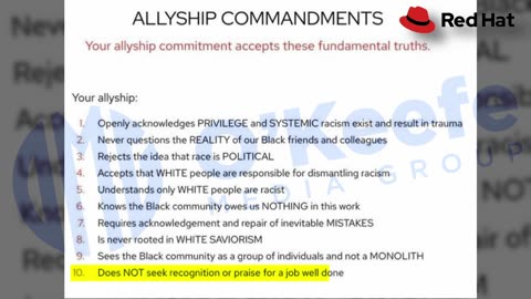 IBM's Red Hat "Allyship Commandments" Reads Like A Religious Text: "ONLY White People Can Be Racist"