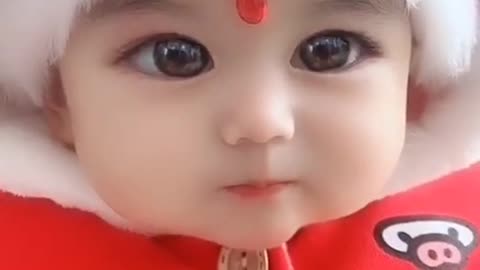 Cute baby with big eyes, very beautiful
