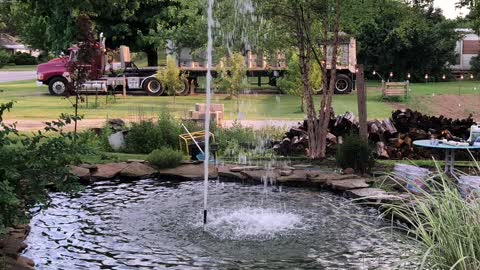 Relaxing Pond and Fountain