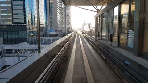 A fast traveling bullet train's view