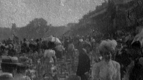 Breaking Up Of The Crowds At Military Review At Long Champs (1900 Original Black & White Film)