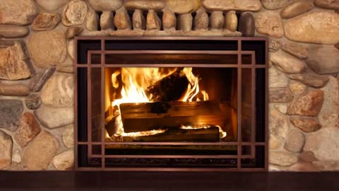 HD Christmas Holiday Crackling Stone Fireplace