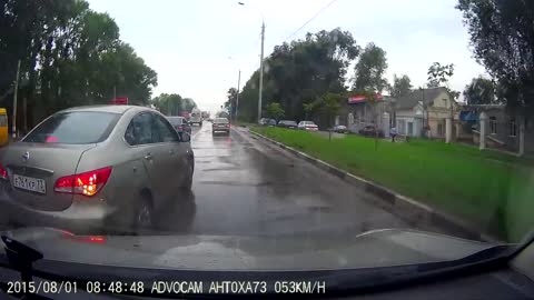 Crazy russian driver clipped me on the road
