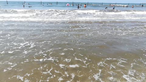 Tourists Enjoys Swimming In Ras EL Bar Beach