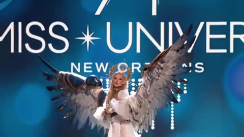 Miss Ukraine wears "Soldier-Angel costume" for Miss Universe constest
