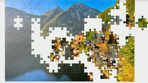 Puzzle. Lake in Austria.
