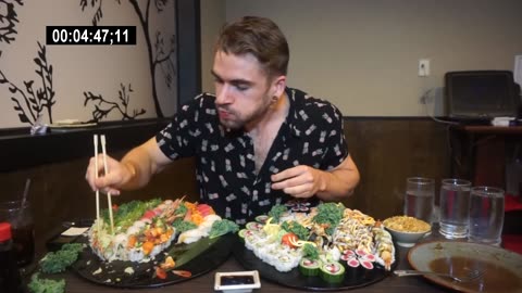 "Indy's $300 Hibachi Steak & Sushi Man vs Food Challenge"