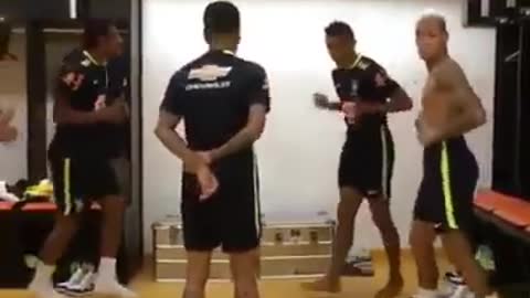 Brazil players crazy dance funny