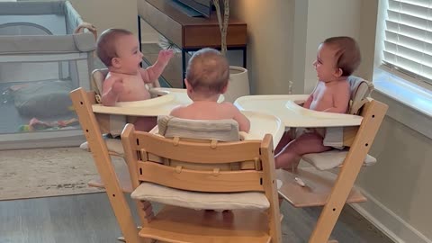 Triplets Have a Dinner Time Chat