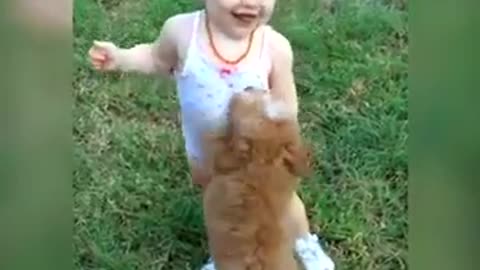 Beautiful and cute babies and dogs