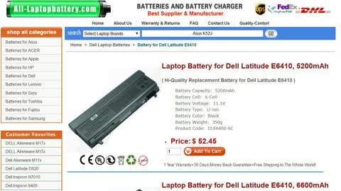 Laptop Battery for Dell Latitude E6410