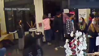 California man sets people on fire at a tea shop