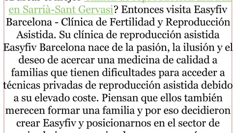 Consigue la mejor Clínica de reproducción asistida en Sarrià-Sant Gervasi